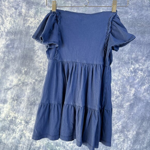 Girls Navy Blue Crewcut Tiered Dress Sz 5 - Picture 3 of 4